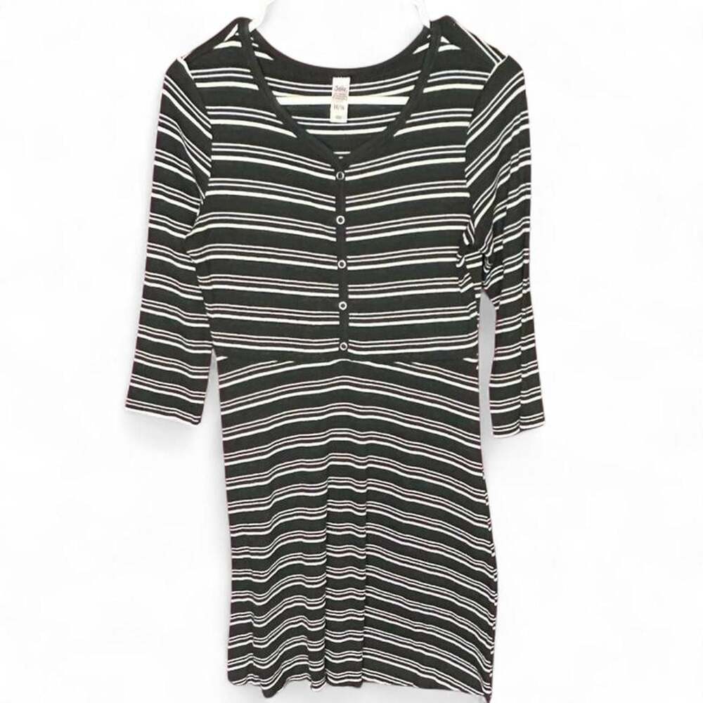 Justice Girls Black and White Striped Midi Dress Size 14/16